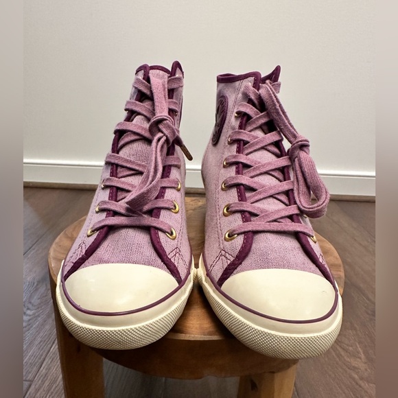 Converse Women’s PLATFORM Canvas NightShade Purple High Top Sneakers, Size: 9 - Picture 7 of 14